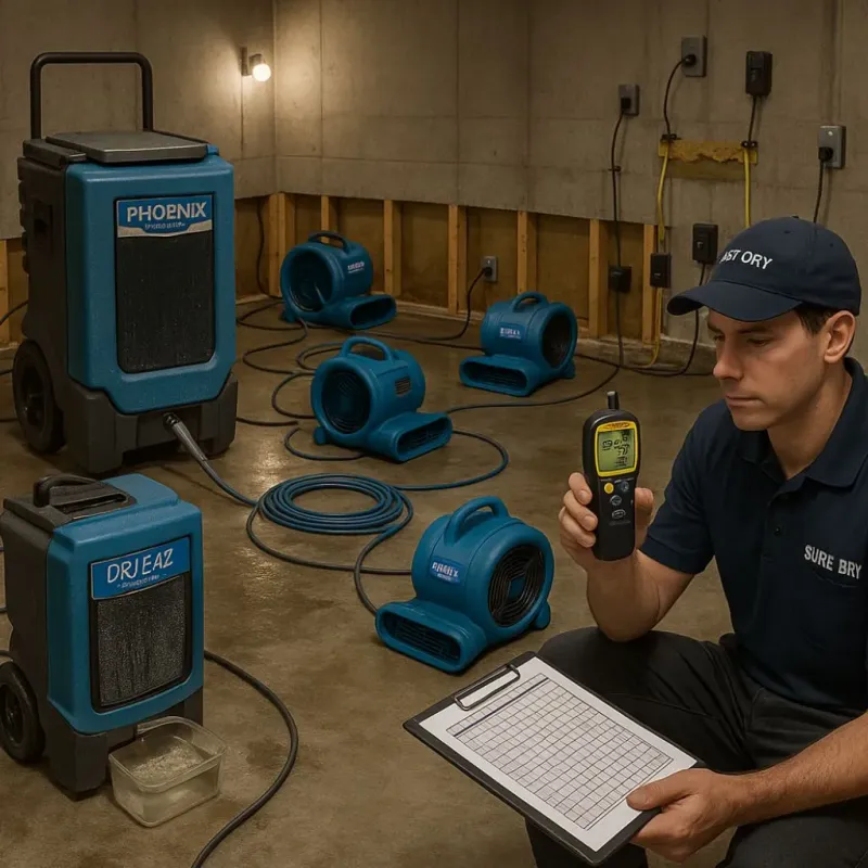 Structural Drying and Dehumidification process in Villa Hills, KY